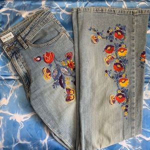 ISO Looking for this embroidered flared jeans from TopShop. Circa 2003.